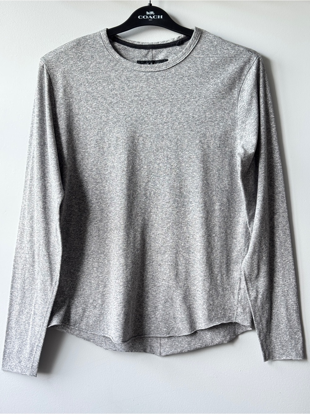 rag & bone Haydon Jaspé Long Sleeve Tee -
Heather Grey - Size XS